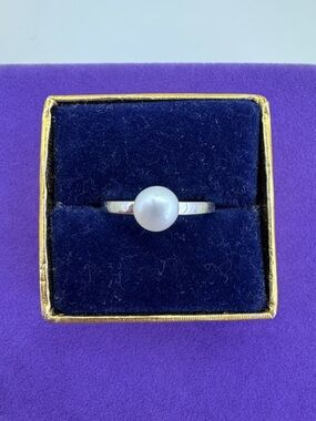 💛 Classic Silver Genuine White Pearl Solitaire Ring | Mermaidcore Luxe